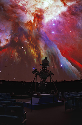 Projektion im Planetariumssaal des Planetariums am Insulaner © SPB / Foto: Natalie Toczek
