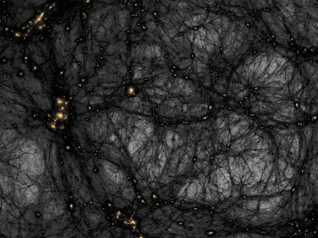 Simulation der Verteilung dunkler Materie im Universum. © AMNH