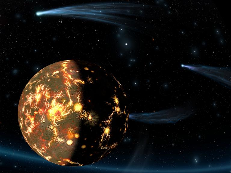 Ein Protoplanet im frühen Sonnensystem. © LWL Planetarium Münster