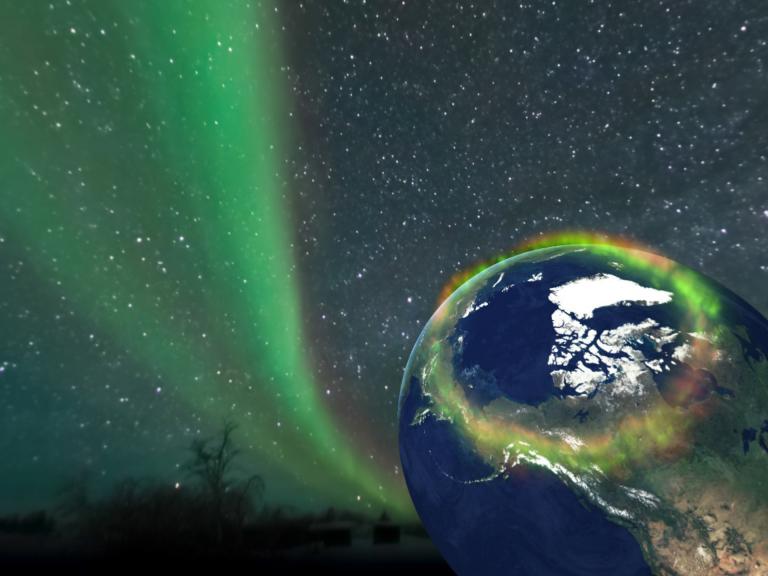 In der Nähe der Magnetpole der Erde (also am Nord- bzw. Südpol) ist die Wahrscheinlichkeit am höchsten, Polarlichter zu sehen. © Kwon O Chul 