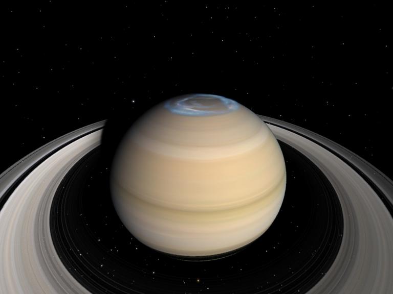 Auroras are also found in Saturn's polar regions. © Kwon O Chul