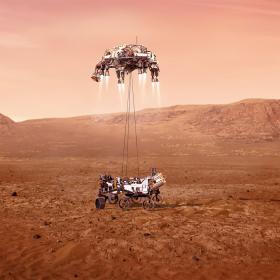 Illustration of NASA’s Perseverance rover landing safely on Mars © NASA/JPL-Caltech