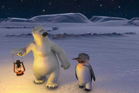 Polar bear and penguin © Saint-Etienne Planetarium Productions